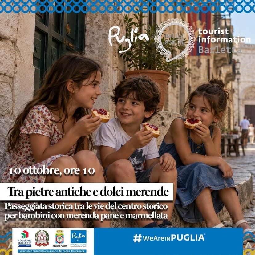 TRA PIETRE ANTICHE E DOLCI MERENDE: PASSEGGIATA STORICA TRA LE VIE DEL CENTRO STORICO PER BAMBINI CON MERENDE PANE E MARMELLATA