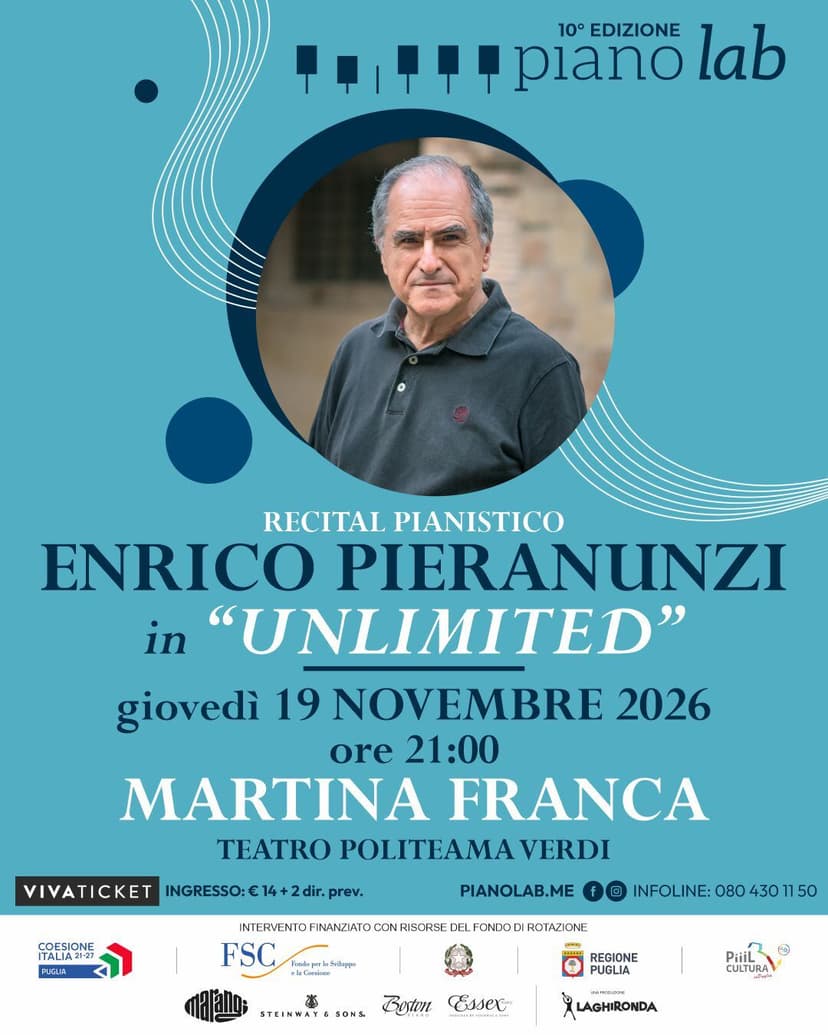 PIANO LAB 2026 - Recital Pianistico Enrico Pieranunzi